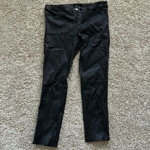 Guess Elin Kling leather womens size 4 genuine black leather pants